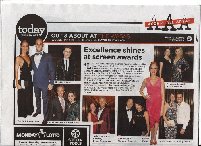 WASA 2016 West Australian Juliana Areias and Geoffrey Drake-Brockman Rhys Nicholson Lauren Elliot Acacia Daken Tyson Silver Margaret Buswell photo by John Koh words Emma Bergmeier-Varian