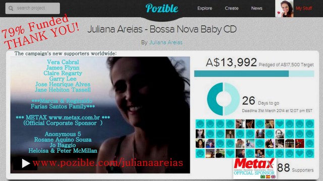THANK YOU 9 79%  Juliana Areias Bossa Nova Baby CD Crowd Funding 5 March 2014