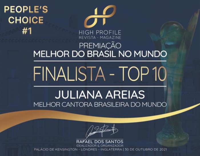 High Profile Magazine UK Top 10 brazilian singers Juliana Areias Best of Brazil Global Awards